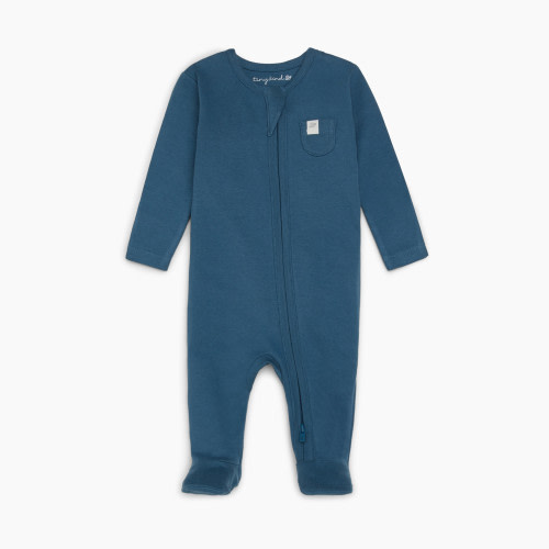 Tiny Kind Solid Zip Up Footie - Tapestry Blue, 6-9 M