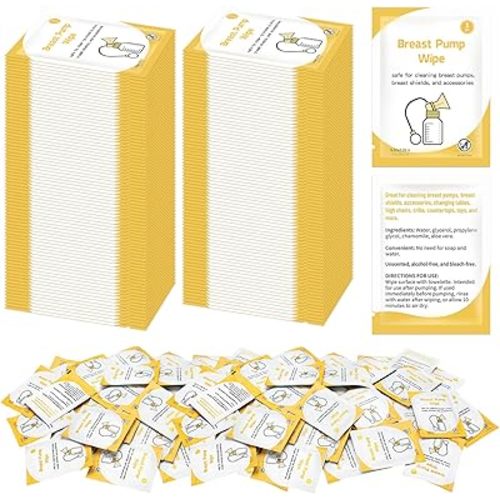 Demissle 100 Pack Breast Pump Wipes Individually Wrapped Quick Clean Pump Parts Cleaning Wipes for Tables, Countertops, Chairs, and More Convenient and Hygienic Breastfeeding Supplie