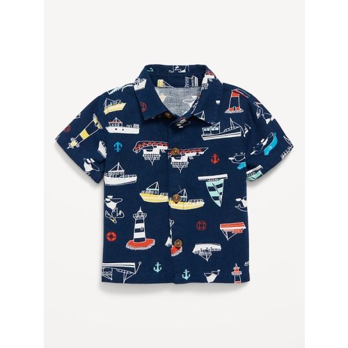 Printed Short-Sleeve Linen-Blend Shirt for Baby | Old Navy