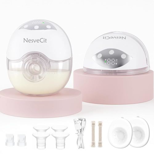 Electric Breast Pump Hands Free, Wearable Breast Pump with 4 Modes/12 Levels, Portable Painless Pumping, Adjustable Flange Sizes 19/21/24mm, Timer LCD Display Memory Function, 2 Pack White