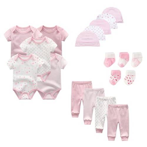 JELYLOVE Unisex Baby Boy Girl Layette Sets Bodysuits Pants And Accessories 19 Packs Comfort Infant Outfit New Born Essentials