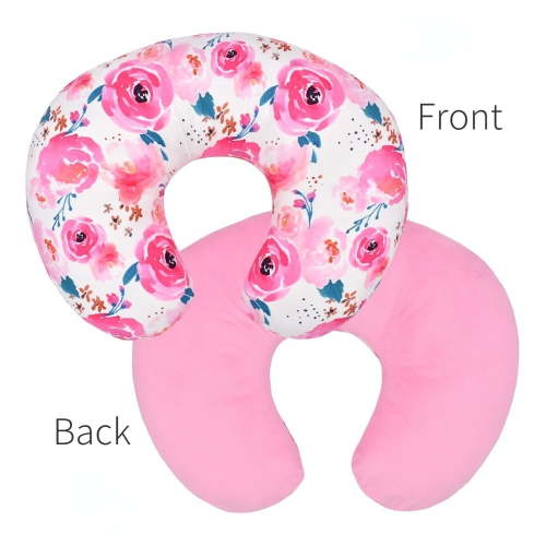 Baby Nursing Pillow Cover Newborn U-Shaped Breastfeeding Pillowcase Cushion Cover Stretchy Replaceable Forest&Floral Pillow Cover Slipcover 22.5x18in