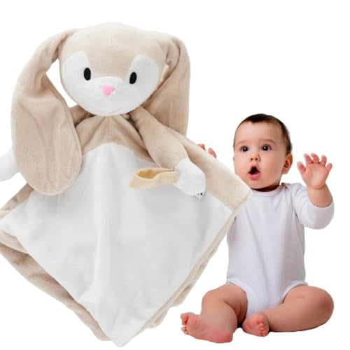 Riff Raff Sleep Soother Sleep Aid Lullaby for Newborn/Baby 0+ Months, Portable White Noise Plush Sound Machine, Heartbeat & White Noise Plush, Stuffed Animals for Babies w/Velcro Strap - Bunny