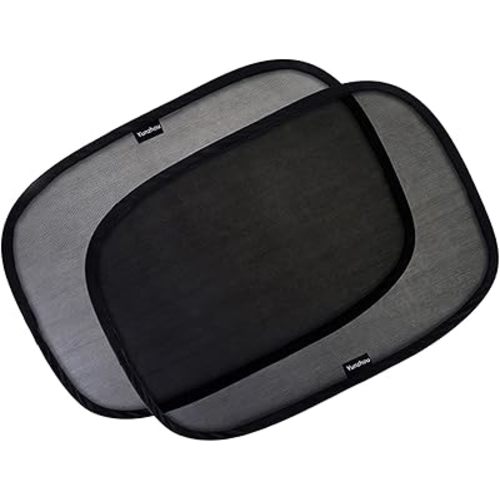 Lot de 2 pare-soleil de fenêtre de voiture pour bébé (53,3 x 35,6 cm) – Bloque le soleil, couverture de fenêtre étirable – Bouclier d'éblouissement et protection contre les rayons UV pour votre enfant