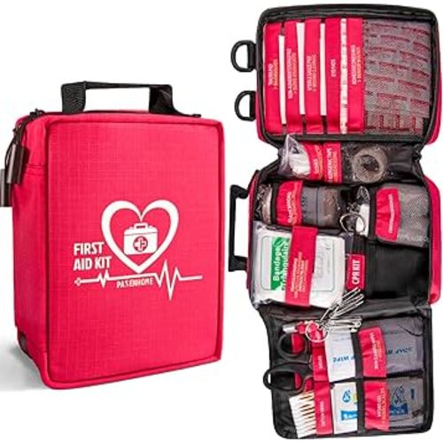 First Aid Kit, Trauma First Aid Kits with Labelled Compartments Molle System, Professional Emergency Kits for Home, Office, Car, Outdoor, Hiking, Travel, Camping