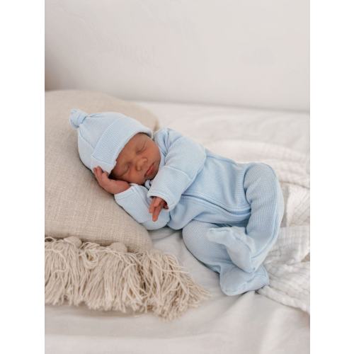 My First Outfit - Onesie & Beanie Set | Baby Blue
