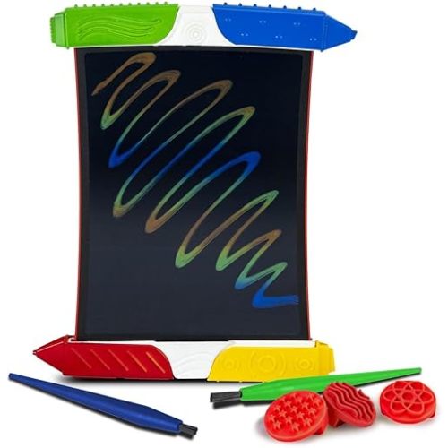 Boogie Board Scribble n’ Play Authentic Reusable Kids’ Drawing Board Creativity Kit, Includes Doodle Board with Color Burst, Instant Erase Button, Textured Drawing Tools and Styluses for Kids Ages 4+