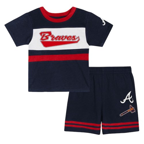 Atlanta Braves Toddler Bonus Ball T-Shirt & Shorts Set - Navy