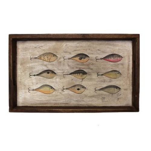 Beachcombers Pine Wood Tray with Lures