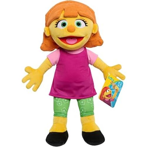 SESAME STREET Just Play Big Hugs 18-inch Large Plush Julia Doll, Soft Fabric, Pretend Play, Kids Toys for Ages 18 Month