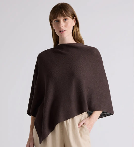 Lightweight Cotton Cashmere Nursing Shawl in Mocha Heather