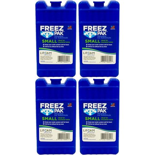 Freez Pak Reusable Ice Pack (4 Pack) Ice Packs for Lunch Bags and Coolers