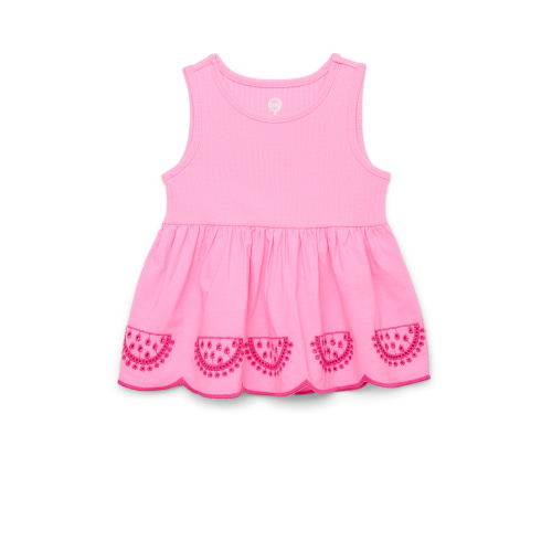Wonder Nation Toddler Girls Cotton Eyelet Peplum Tank Top, Sizes 12M-5T