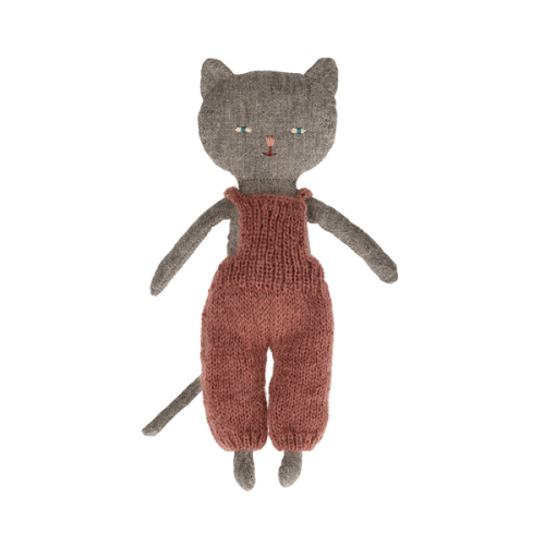 Kitten in Overalls - Grey