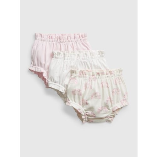 Baby 100% Organic Cotton Pull-On Shorts (3-Pack) in new babe pink, size: 6-12 M