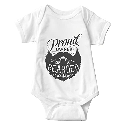 listery Proud Owner of a Bearded Dad Baby Onesie Funny Onesie for Daddys Baby Clothes Cute New Girl Boy Bodysuit