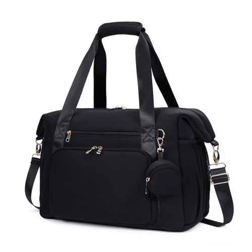 CEI-CEI Diaper Bag Tote Large Neoprene Maternity Hospital Bag for Labor and Delivery Waterproof Travel Baby Bag for Mom and Dad with Pacifier Case Changing Pad and Stroller Straps (Black)