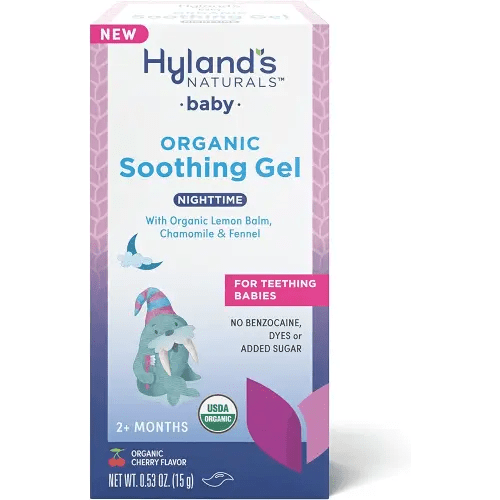 Hyland's Naturals Baby - Organic Night Oral Soothing Gel, with Chamomile, Calendula, & Fennel, Natural Relief of Oral Discomfort, Irritability & Swelling, Easy-to-Apply, Ages 2 Months & Up, 0.53 Ounce