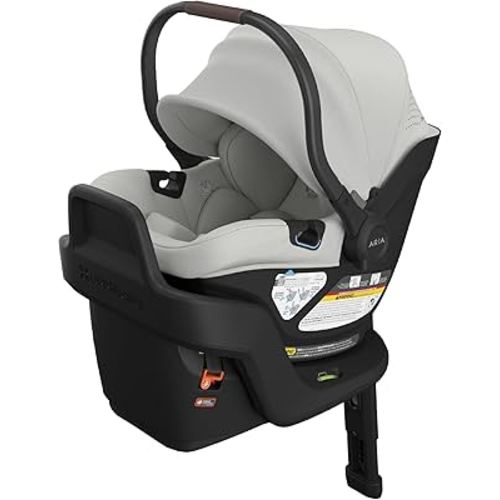 UPPAbaby Aria V2 Lightweight Infant Car Seat - Just Under 6 lbs - Base with Load Leg + Infant Insert + All-Weather FootCover Included - Direct Stroller Attachment - Savannah (Pearl Grey Mélange)