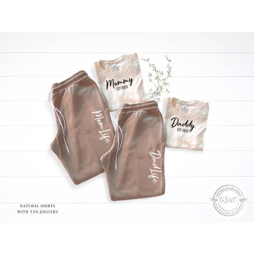 Mom and dad hospital outfit, mom sweatpants, family coming home outfit, postpartum outfit, new mom gift set, new dad gift, babyshower gift