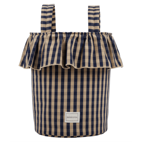 Basket Vichy - Navy + Caramel - Minicoton