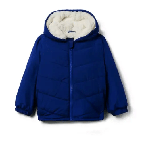 Sherpa-Lined Hooded Puffer Jacket