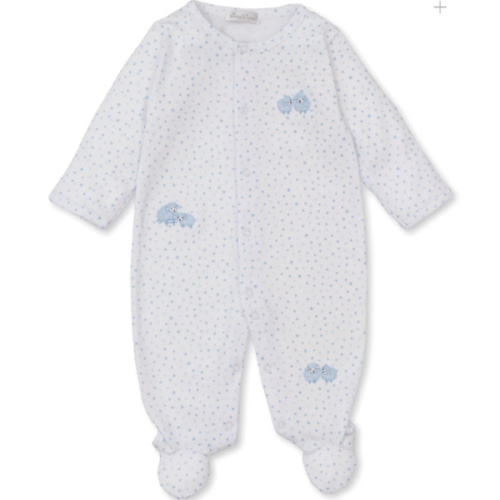 Baa Baa Baby Sheep Blue Star Footie - Size 3-6m