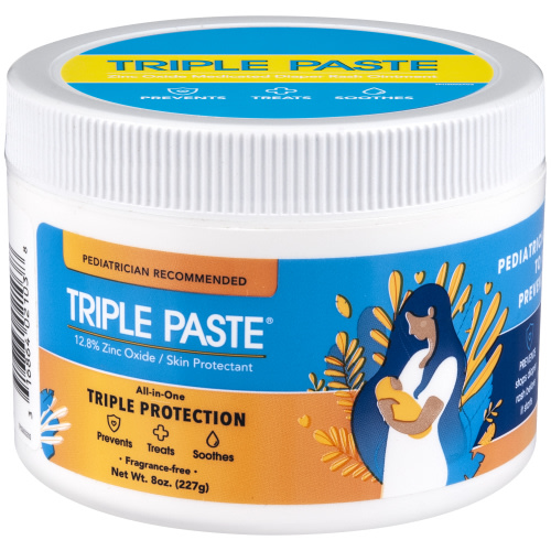 Triple Paste Diaper Rash Cream, Hypoallergenic Medicated Ointment for Babies, 8 oz