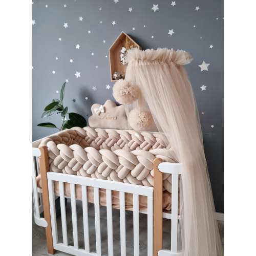 Beige bed canopy, Crib canopy, baldachin play room, Princess girls canopy curtains, Princess crib Tent Baby room decor boy girl