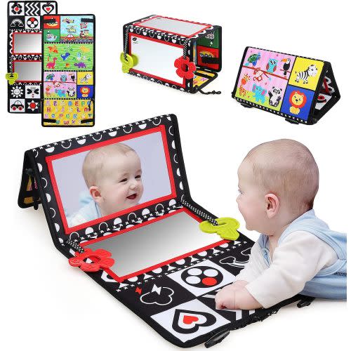 LEADSTAR Baby Toy 0-18 Months, Black and White Montessori Sensory Toys, Games with Folding Mirror Gift Baby Birth Girl Boy 0 3 6 12 Months : Amazon.com.be: Toys