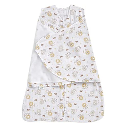 HALO 100% Cotton Sleepsack Swaddle, 3-Way Adjustable Wearable Blanket, TOG 1.5, Lions, Small, 3-6 Months - Small (Pack of 1)