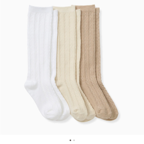 Organic Cotton Cable Knit Knee High Socks 3 Pack – Burt's Bees Baby