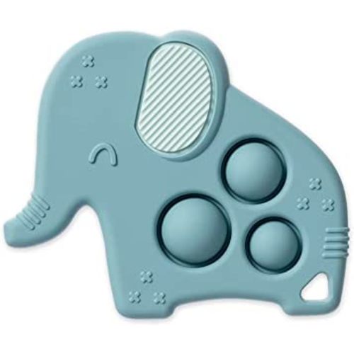 Itzy Ritzy Sensory Popper Toy for Babies - Itzy Pop Toy Features Raised Textures to Soothe Sore Gums, Relieve Stress & Improve Motor Skills - Baby & Toddler Fidget Toy for 3 Months & Up (Elephant)