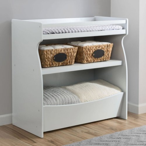 Delta Children Gateway 2-in-1 Changing Table and Storage Unit, Bianca White