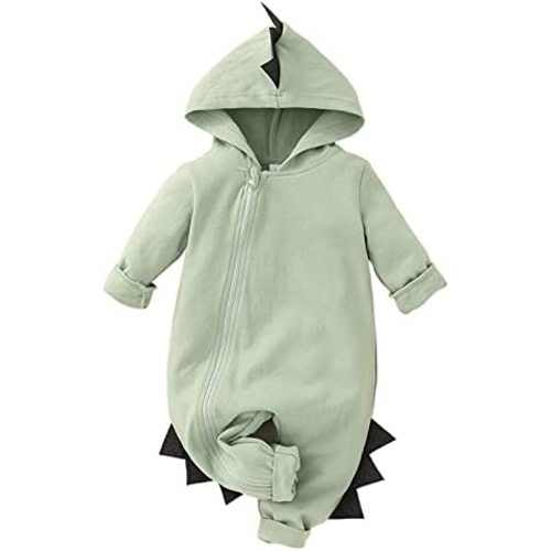 Newborn Baby Boys Girls Cartoon Dinosaur Shark Rabbit Easter Outfit Hoodie Romper Jumpsuit Outfits