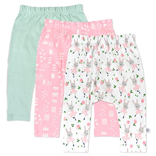 HonestBaby Multipack Harem Pants Roomy Fit Pull on Bottoms 100% Organic Cotton for Infant Baby Boys, Girls, Unisex