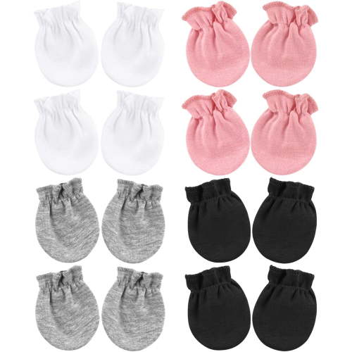 Newborn Infant Toddler Mittens No Scratch Cotton Elastic Wrist Gloves Hypoallergenic for 0-6 Months Baby Boys Girls