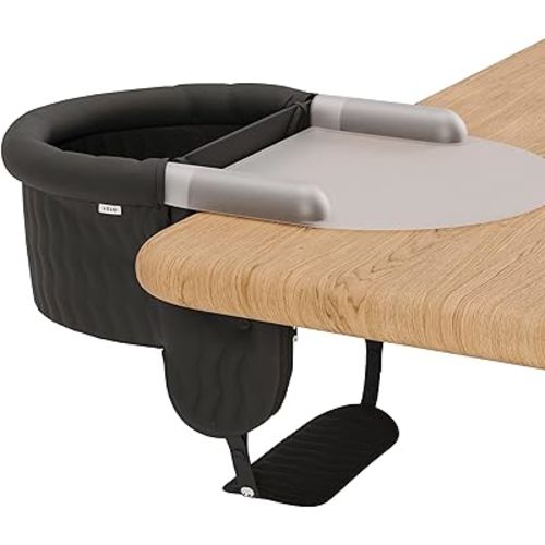 Lalo - The Hook-On Chair with Tray and Footrest - Portable High Chair for Babies and Toddlers up to 37lbs - Compact, Easy-to-Use Design - Fits Tables 0.8'' to 3.5'' Thick - Travel Bag Included