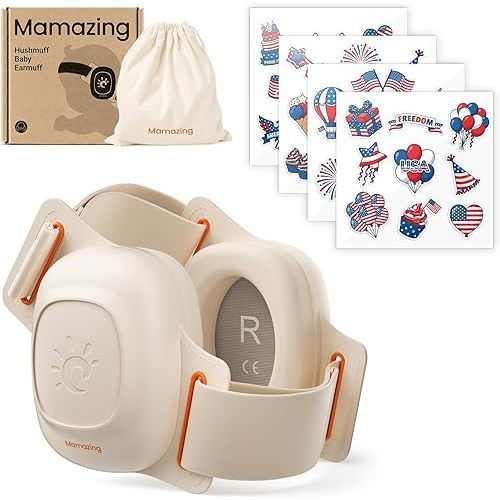 MAMAZING Baby Ear Muffs Noise Protection, Baby Headphones for Newborns & Toddlers 3-48 Months, 25dB Noise Cancelling Headphones for Airplane & Fireworks, CE & ANSI Certified, Independence Day