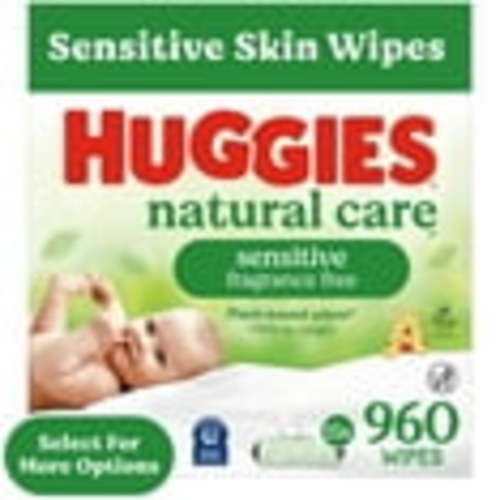 Huggies Natural Care Sensitive Baby Wipes, Unscented, 15 Pack, 960 Total Ct (Select for More)
