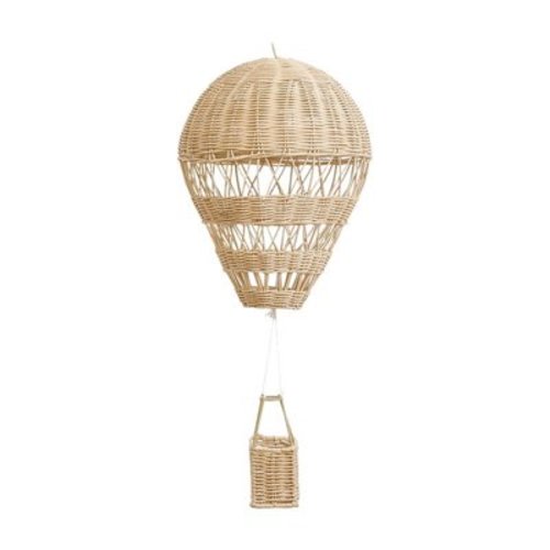 Nvzi Woven Hot Air Balloon Ornament,Lifelike Rattan Weaving Hot Air Balloon Decoration Handcrafted Artwork for Home School Party Photo Prop