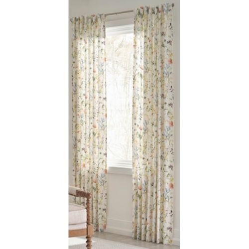 allen + roth 84-in Floral Print Floral Light Filtering Back Tab Single Curtain Panel X852.01584ZBG at Lowes.com