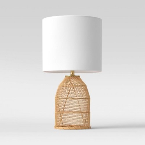 Rattan Diagonal Weave Table Lamp Tan - Opalhouse™