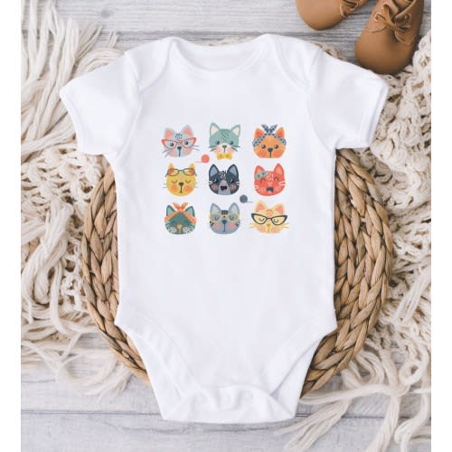 Cat Baby Onesies® Bodysuit - Cute Cat Lover Baby Bodysuit - Funny Animal Baby Shower Gift - New Baby Gift