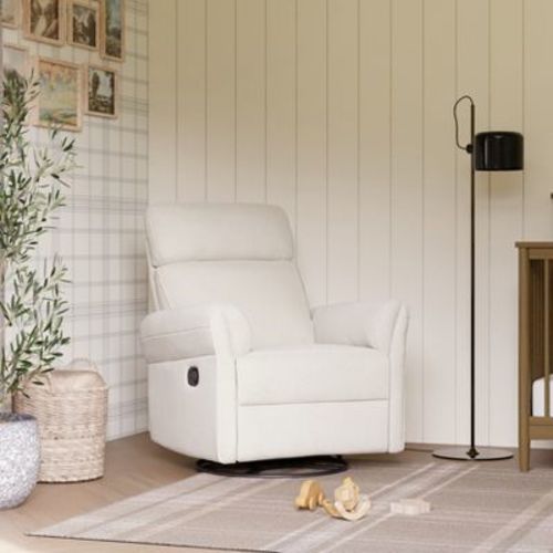 daVinci Suzy Flex Recliner and Swivel Glider with Adjustable Headrest and Armrests - Vanilla