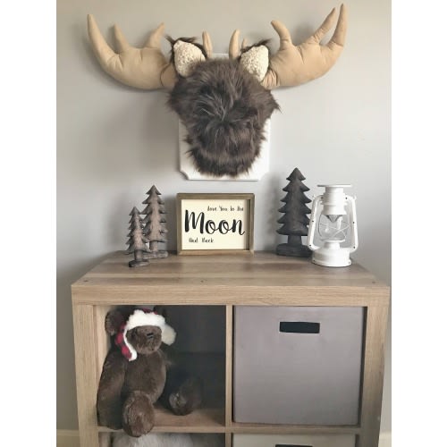 Moose head Wall Mount, Moose Nursery decor Woodland Nusery, Moose head stuffed, Mountain Nursery