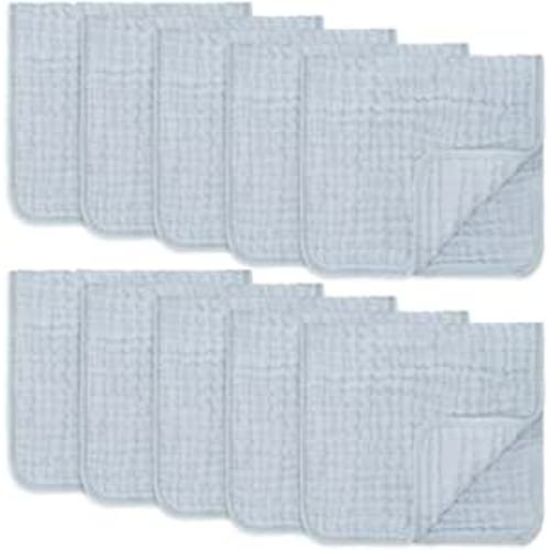 Amazon.com: Muslin Burp Cloths Large 100% Cotton Hand Washcloths 6 Layers Extra Absorbent and Soft (Slate, 10-Pack, 20" X10" ) : Baby