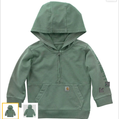 Carhartt Long Sleeve Half-Zip Sweatshirt- Vintage Green (3 months)