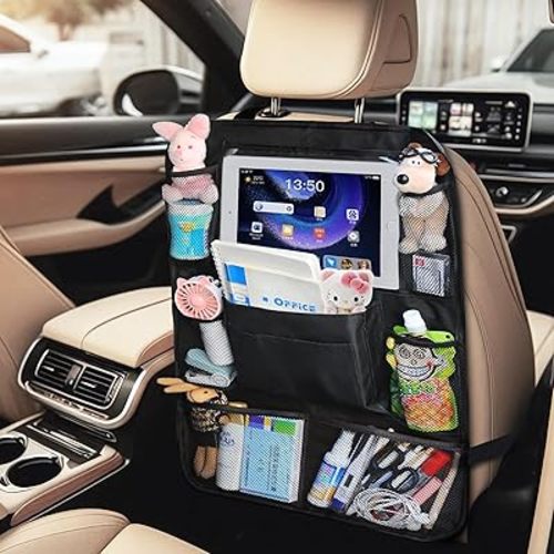 Car Back Seat Organizer. Kid Backseat Protector, Road Trip Storage Essentials, Seat Travel Bag, Long Trip Backseat Tissue Holder, Behind The Seat Hanging Pocket. Suitable For Car And Truck