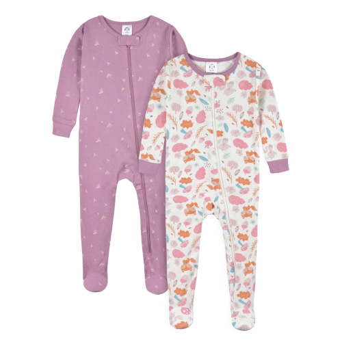 2-Pack Baby & Toddler Girls Purple Woodland Snug Fit Footed Cotton Paj – Gerber Childrenswear